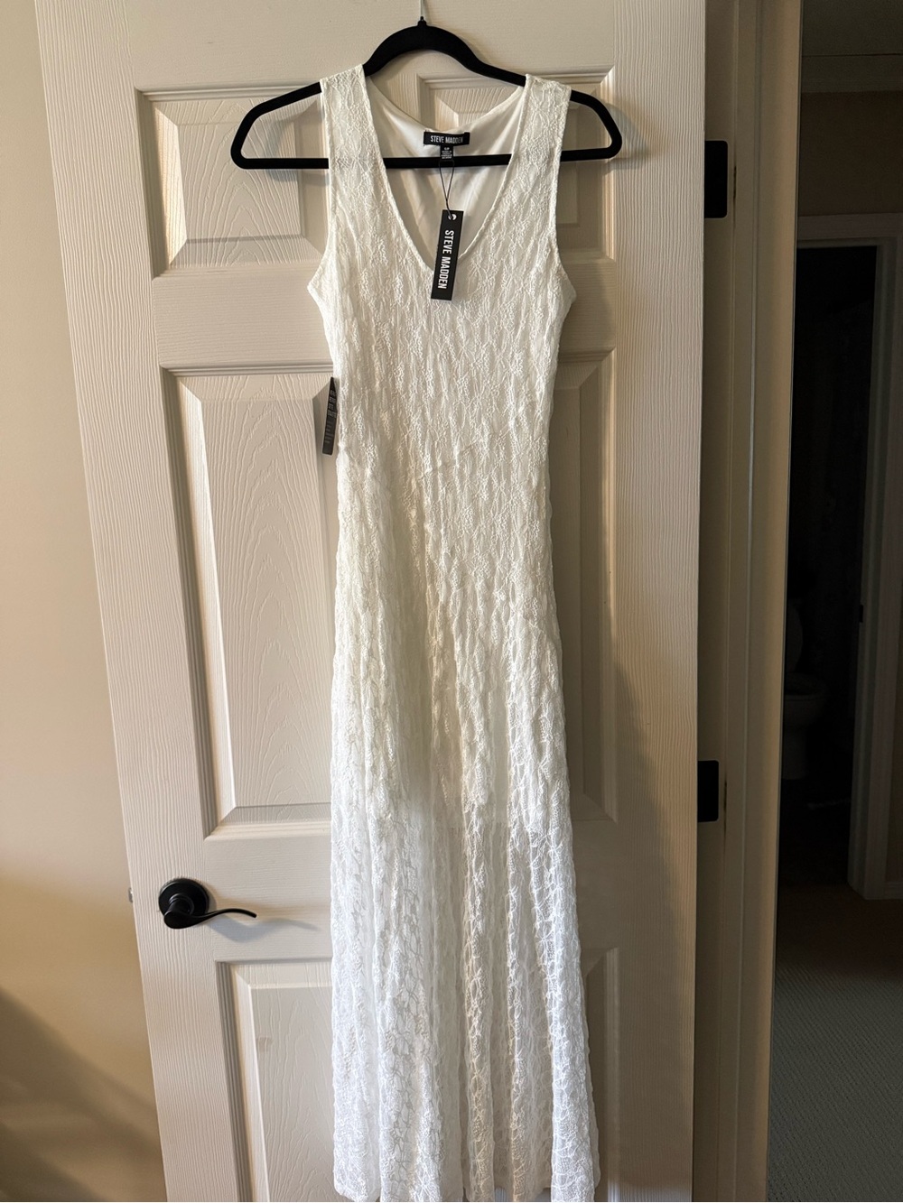Steve Madden White Lace Maxi Dress